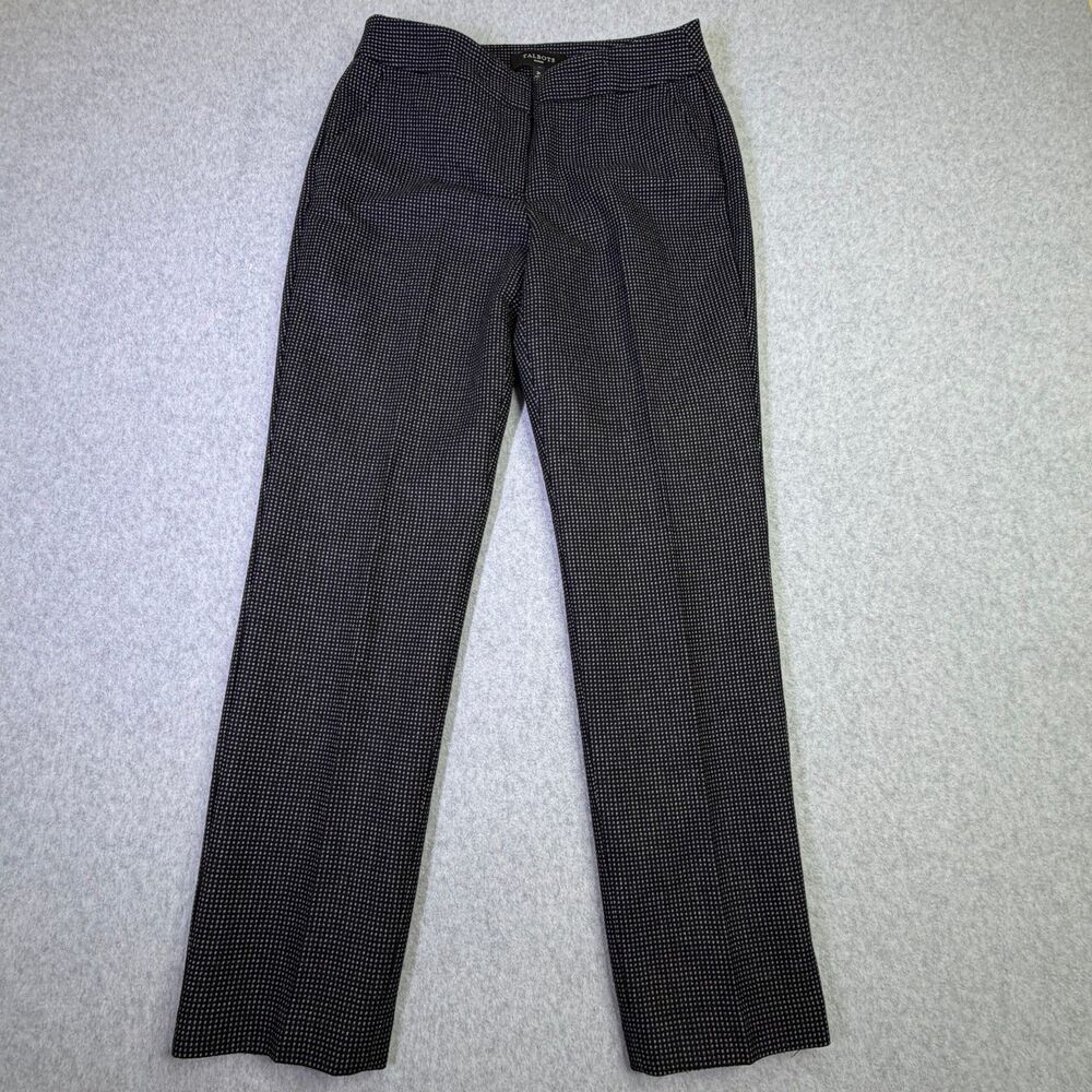 Talbots Petites Curvy Pants 2P Black Dot Wool Blend Dress Career Womens - Picture 2 of 9